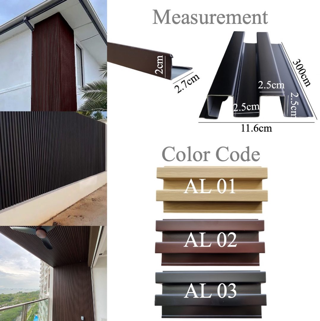 [AL01-Oak] Aluminium Fluted Wall Panel - Ecotecture Pte Ltd